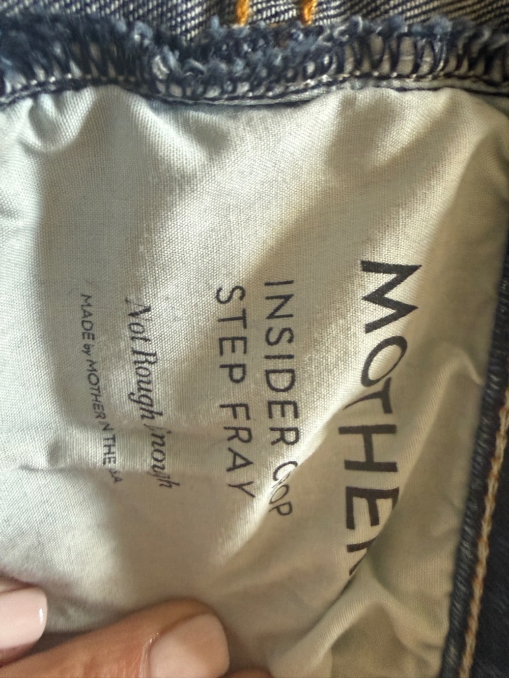 MOTHER Cropped Raw-Hem Jeans - Dark Blue - Picture 3 of 5
